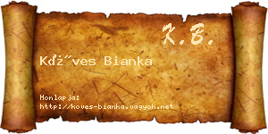 Köves Bianka névjegykártya