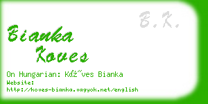 bianka koves business card